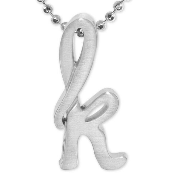 Alex Woo Sterling Silver ‘K’ Initial Pendant Necklace NY Designer Luxury Fashion - Picture 3 of 7